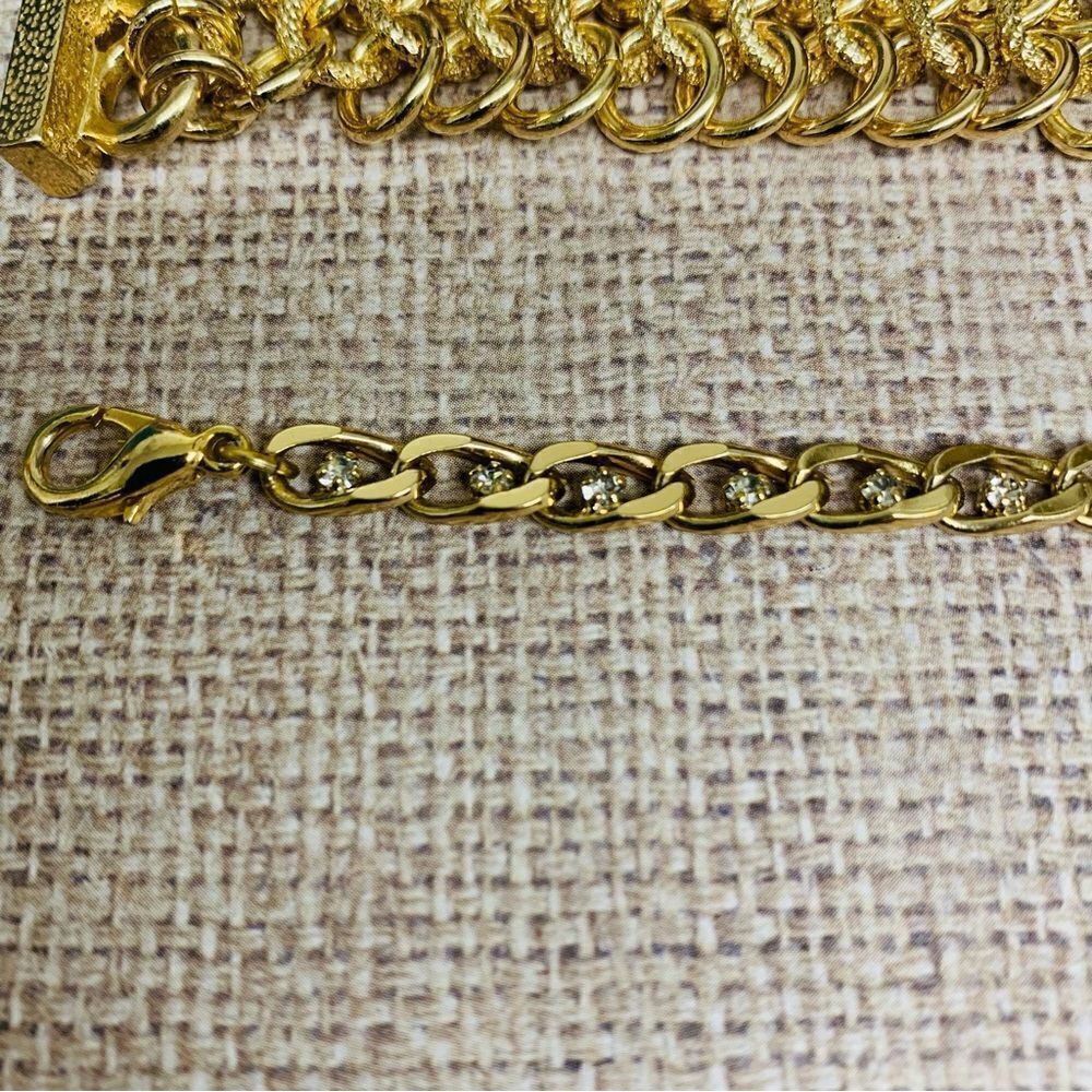 Gold Chain Bracelets Set of 2 - Picture 2 of 3